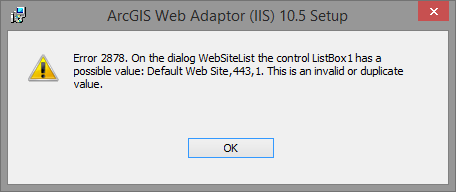 ArcGIS Web Adaptor 10.5 (pre) Error Message